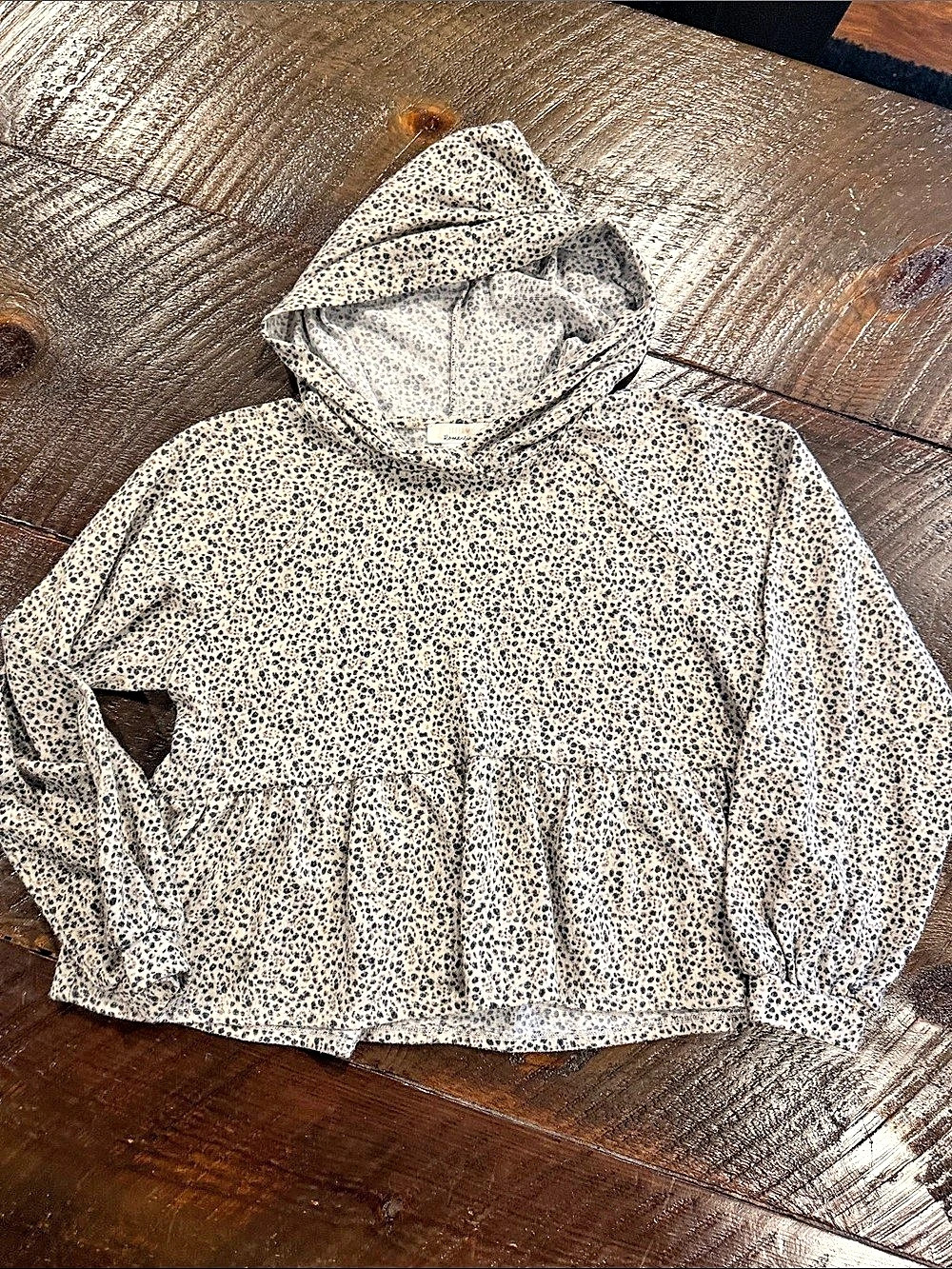 Animal Print Hooded Top Size Small